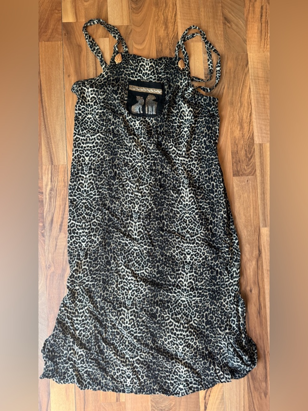 Nina Piccalino Leopard Print Maxi Skirt - Black & Cream